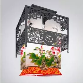 Chinese Style Rectangular Chandelier 3d model