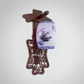 Chinese Style Wall Lamp Painting Shade 3d model