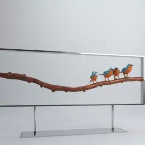 Tableware Bird On Branch Sculpture 3d model