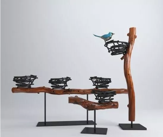 Bird Sculpture On Branches 3d model Bird Sculpture On Branches 3d model