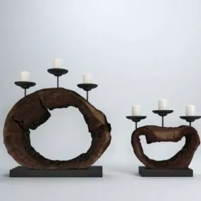 Chinese Candlestick Carving Stand 3d model