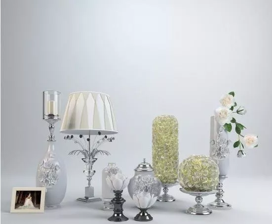 European Tableware With Lamp Decorative 3d model European Tableware With Lamp Decorative 3d model