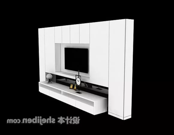 Modern Tv Wall White Cabinet 3d model Modern Tv Wall White Cabinet 3d model