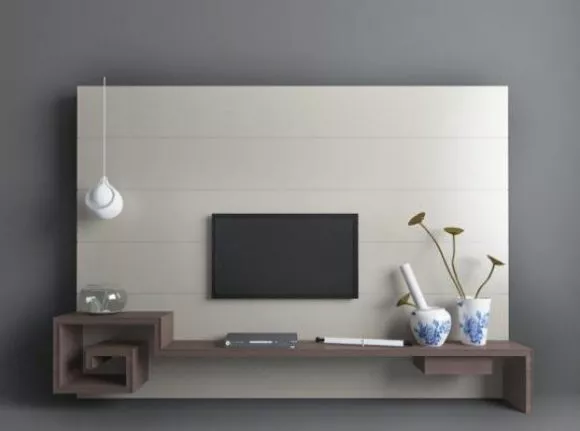 Minimalist Beige Tv Wall 3d model Minimalist Beige Tv Wall 3d model
