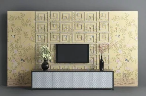Chinese Pattern Tv Wall 3d model Chinese Pattern Tv Wall 3d model