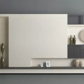 Modern Minimalist Tv Wall Decorative 3d model