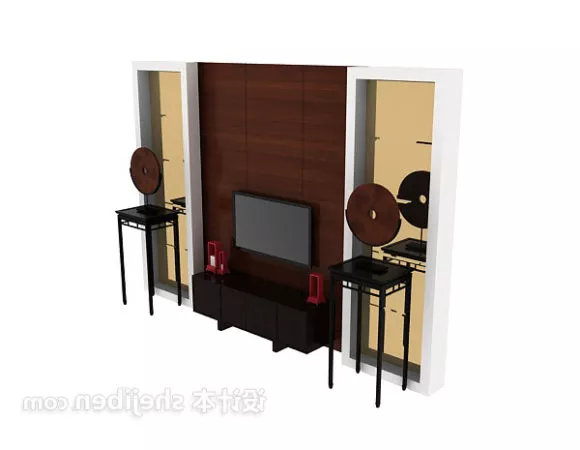 Chinese Antique Tv Wall 3d model Chinese Antique Tv Wall 3d model
