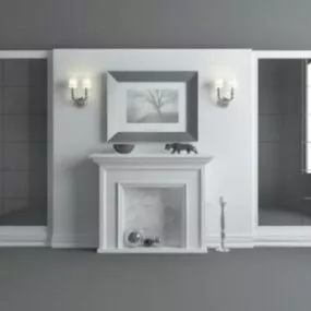 Fireplace White Marble 3d model