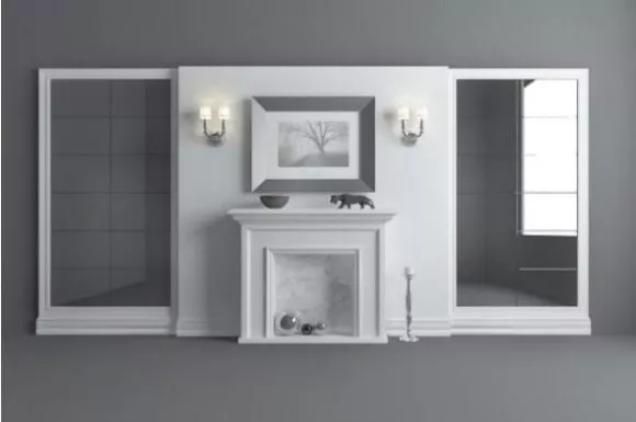 Classic Marble Fireplace Mantel 3d model