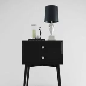 Black Wood Console Table V1 3d model