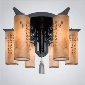 Chinese Style Six Shade Chandelier 3d model