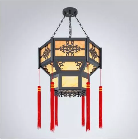 Luxury White Glass Chandelier 3d model