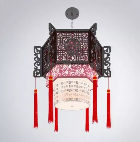Chandelier With Classic Shade 3d model