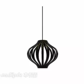Home Black Iron Chandelier 3d model
