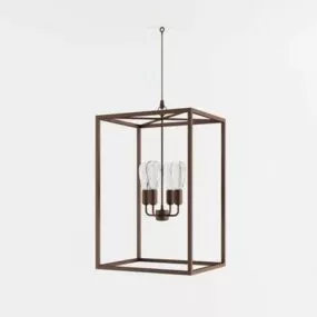 Iron Frame Rectangular Chandelier 3d model