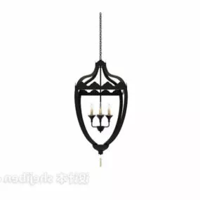 Iron Chandelier Antique Style 3d model