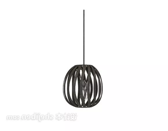 Sphere Black Rattan Chandelier 3d model Sphere Black Rattan Chandelier 3d model