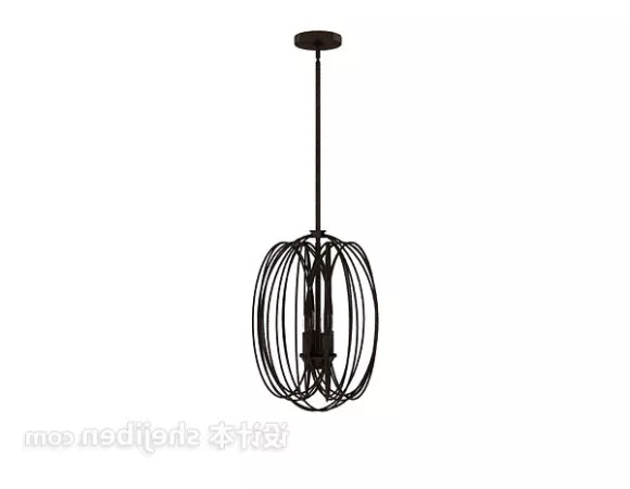 Chandelier Rattan Shade Style 3d model Chandelier Rattan Shade Style 3d model