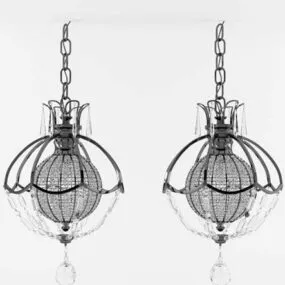 Antique Wrought Iron Chandelier 3d model