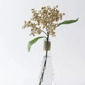 Dry Flower Glass Potted 3d model