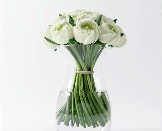 Small Flower With Leaf 3d model
