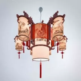 Chinese Shade Chandelier 3d model