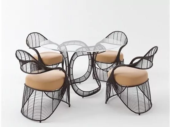 Table And Chair Outdoor Set 3d model Table And Chair Outdoor Set 3d model