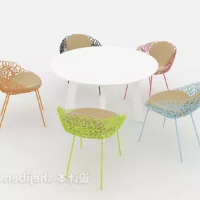 Table And Chair Plastic Outdoor Furniture 3d model