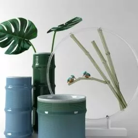 Ceramic Potted Decorative 3d model
