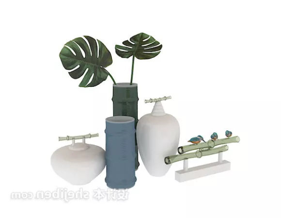 Plastic Vase Decorative 3d model