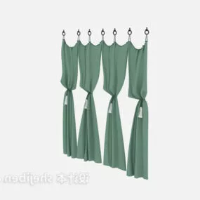 Curtain Green Fabric 3d model