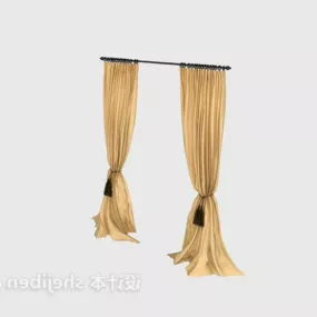Curtain Yellow Antique 3d model