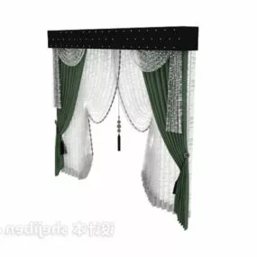 Curtain Green White 3d model
