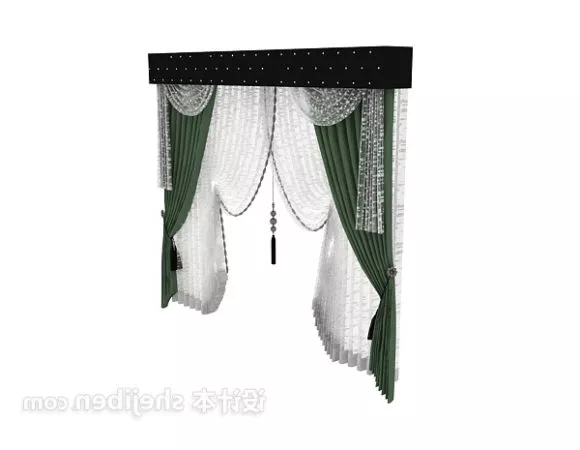 Interior Curtain With Top Rail 3d model