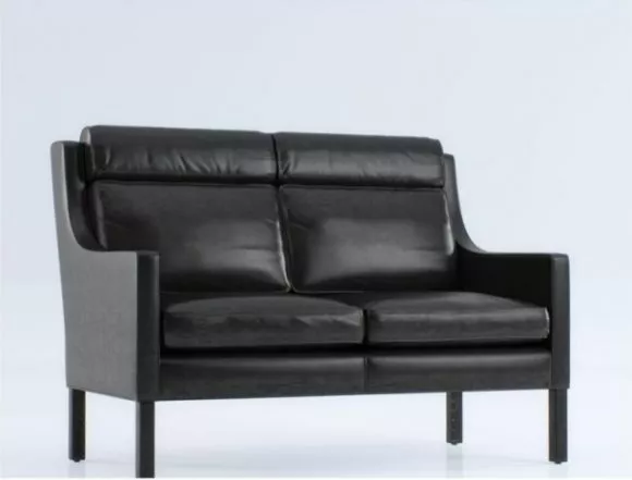 Leather Sofa Black Color 3d model Leather Sofa Black Color 3d model