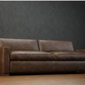 Double Sofa Leather Texture 3d model