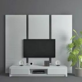 Minimalist Small Tv Wall 3d model