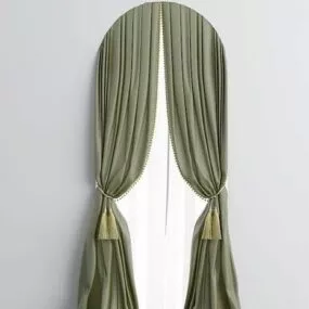 Gray Curtain European Style 3d model
