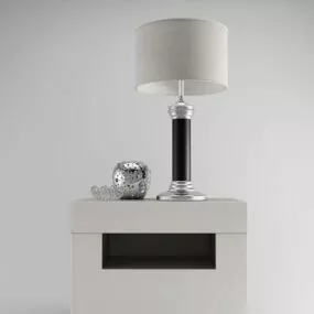 Modern White Bedside Table 3d model