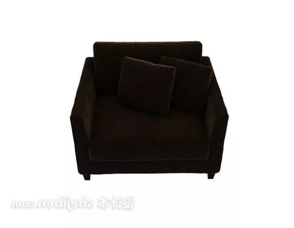 Single Sofa Dark Leather 3d model Single Sofa Dark Leather 3d model