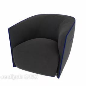 Single Sofa Grey Fabric 3d model