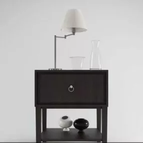 Bedside Table Black Painted 3d model