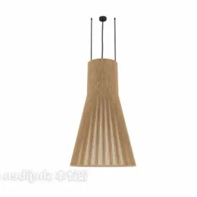 Modern Wooden Shade Chandelier 3d model