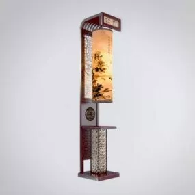 Chinese Style Wall Lamp Carving Style 3d model
