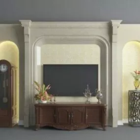 European Antique Tv Wall 3d model