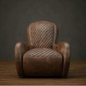 Single Sofa Leather 3d model