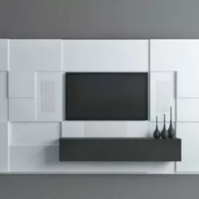 Modern Simple Style Tv Wall 3d model