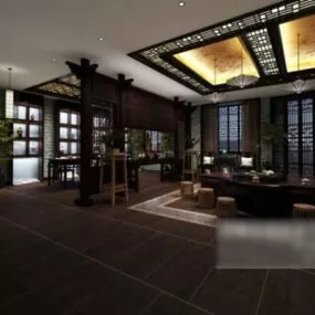 Chinese Living Room Area 3d model