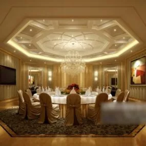 European Luxurious Restaurant 3d model