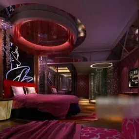 Hotel Lighting Room Interior Scene 3d model